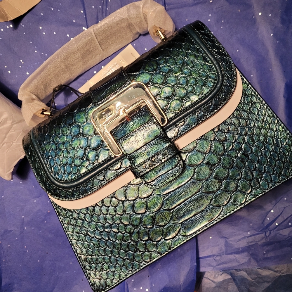 Brahmin Sm Hallie Evergreen Kalopsia NWT Women's Satchel